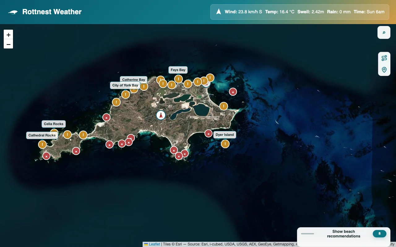 Rottnest Weather interface