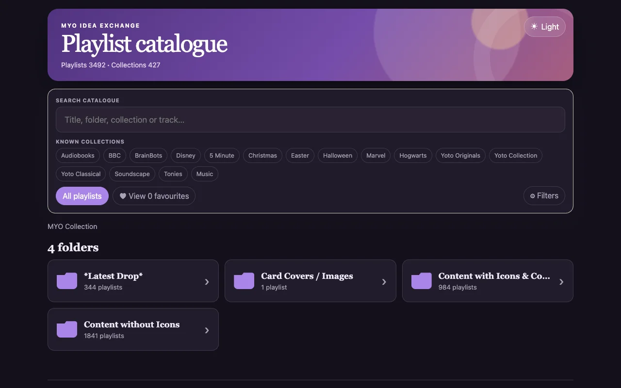 Yoto AI Toolkit interface